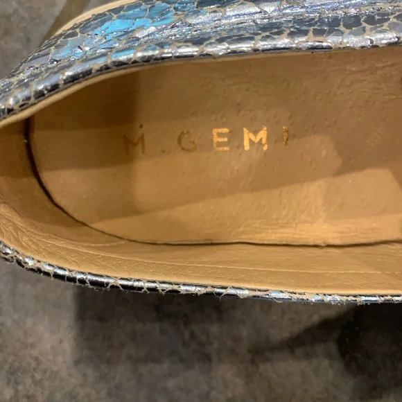 M. GEMI 'The Fresco' Metallic Blue Leather Slip-on - Picture 7 of 11